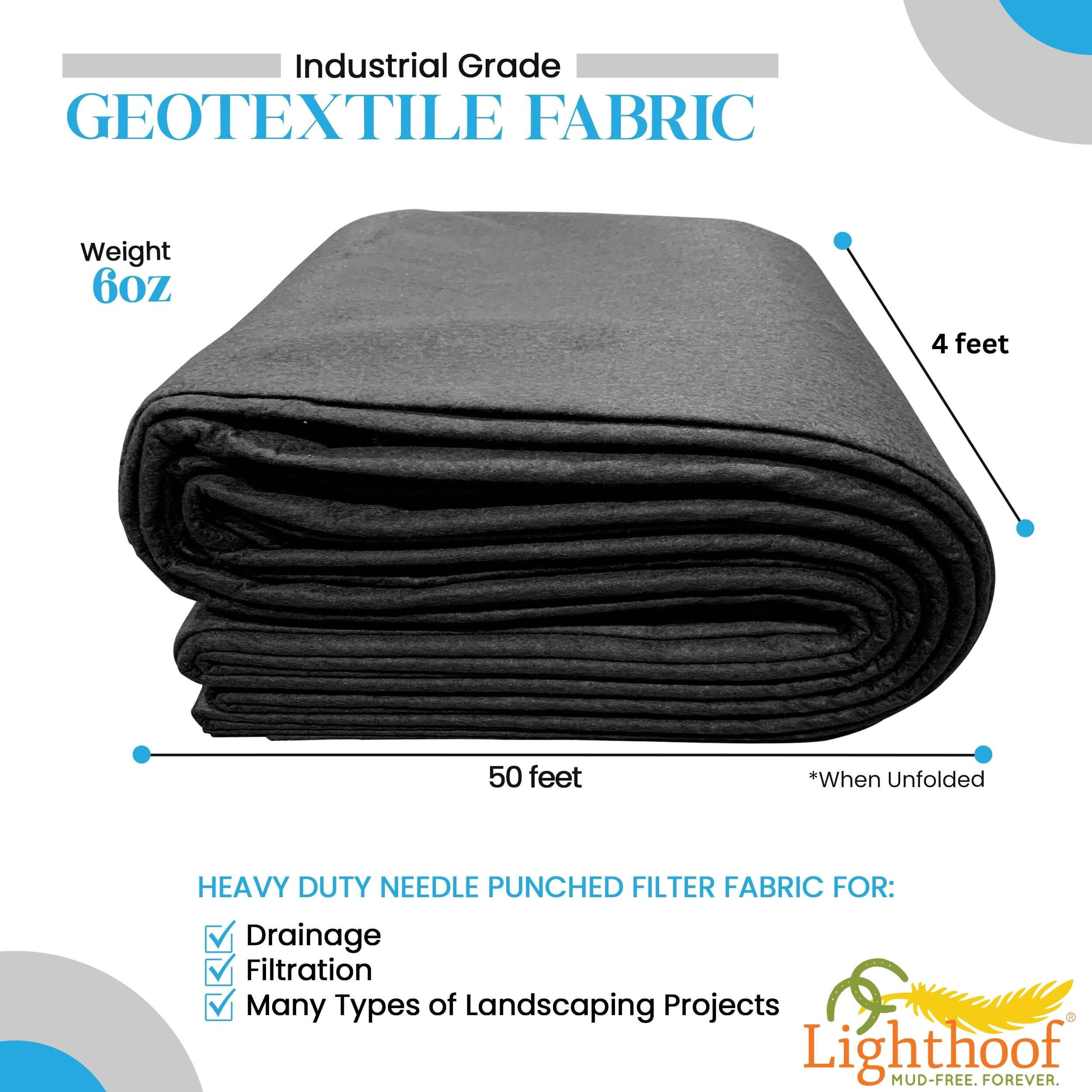 6 oz Non Woven Needle Punched Geotextile Filter Fabric - 50 Year